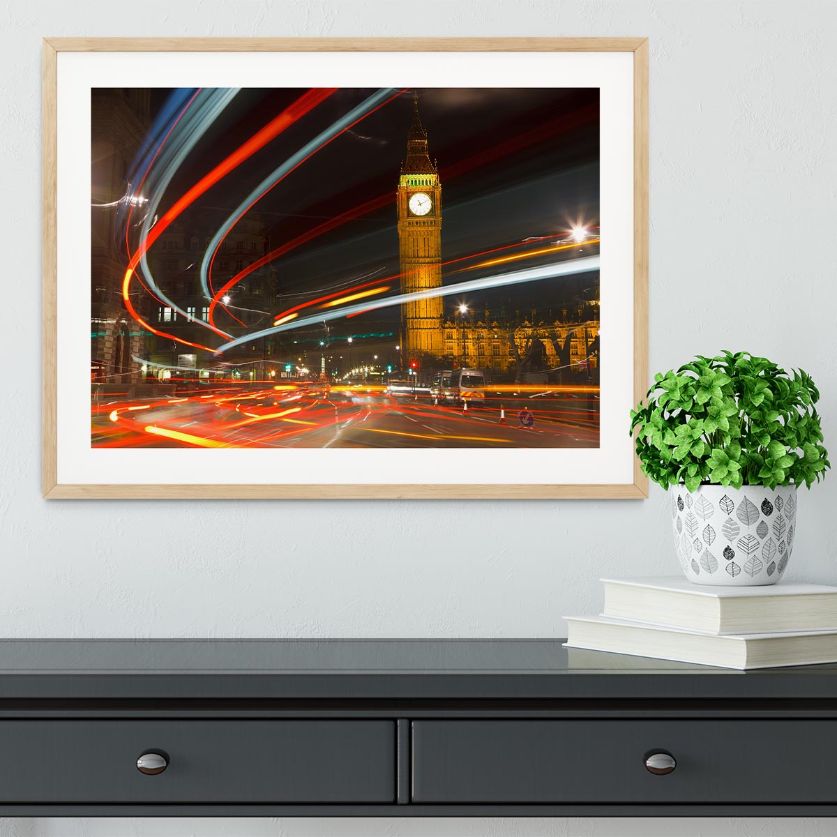 Traffic in night London Framed Print - Canvas Art Rocks - 3
