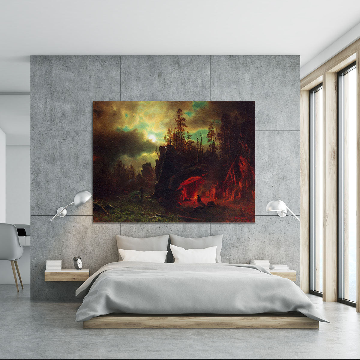 Trapper's camp by Bierstadt Canvas Print or Poster - Canvas Art Rocks - 5