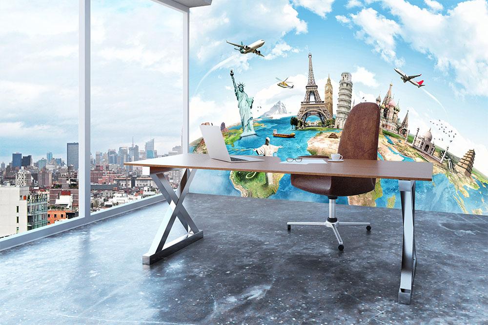 Travel the world Wall Mural Wallpaper - Canvas Art Rocks - 3