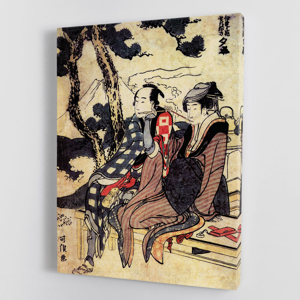 Traveling couple by Hokusai Canvas Print or Poster - Canvas Art Rocks - 1