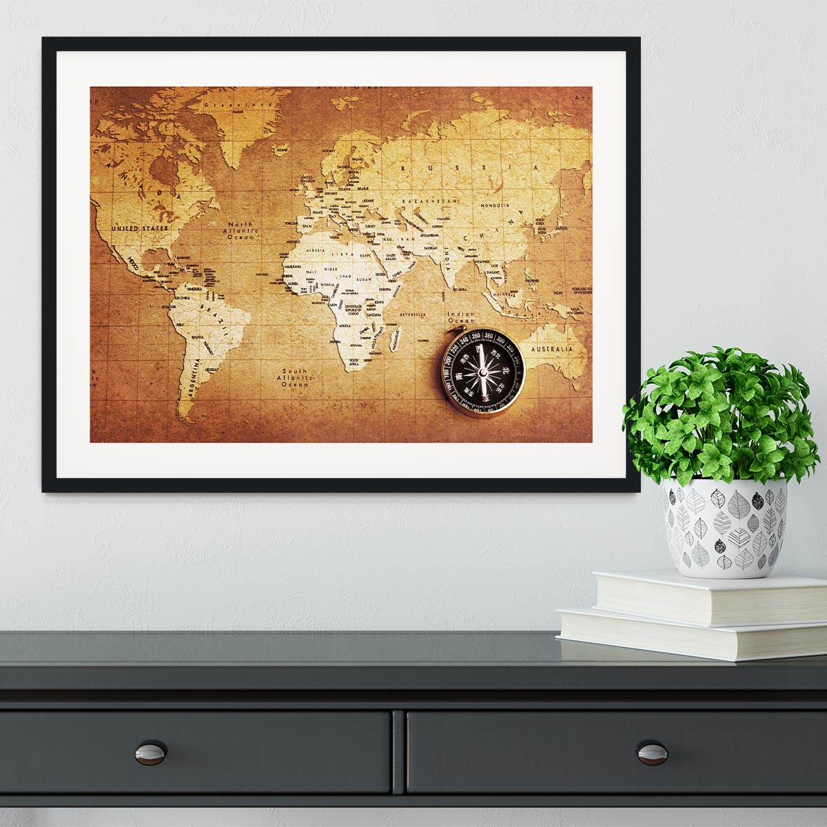 Treasure map background Framed Print - Canvas Art Rocks - 1