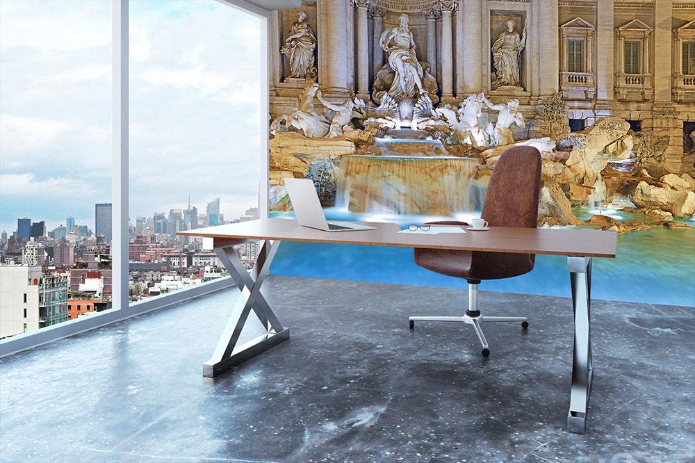 Trevi Fountain Rome Wall Mural Wallpaper - Canvas Art Rocks - 3
