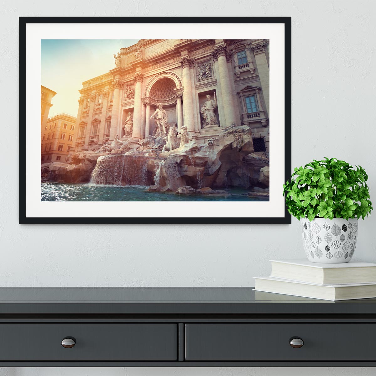 Trevi Fountain in Rome Italy Framed Print - Canvas Art Rocks - 1
