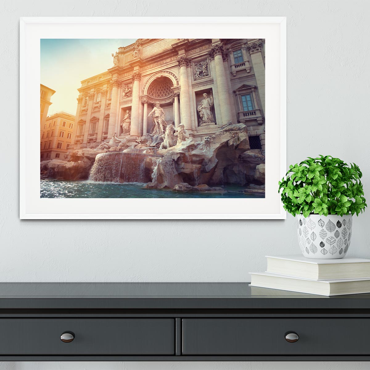 Trevi Fountain in Rome Italy Framed Print - Canvas Art Rocks - 5