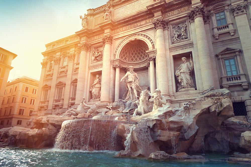 Trevi Fountain in Rome Italy Wall Mural Wallpaper - Canvas Art Rocks - 1