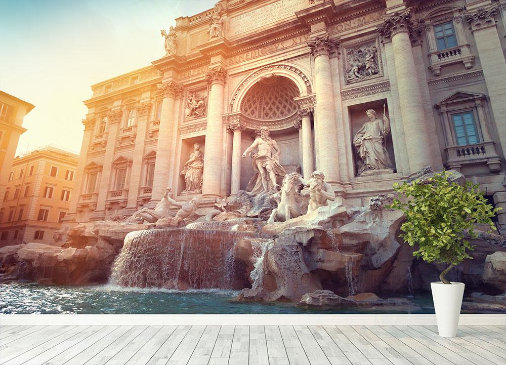 Trevi Fountain in Rome Italy Wall Mural Wallpaper - Canvas Art Rocks - 4