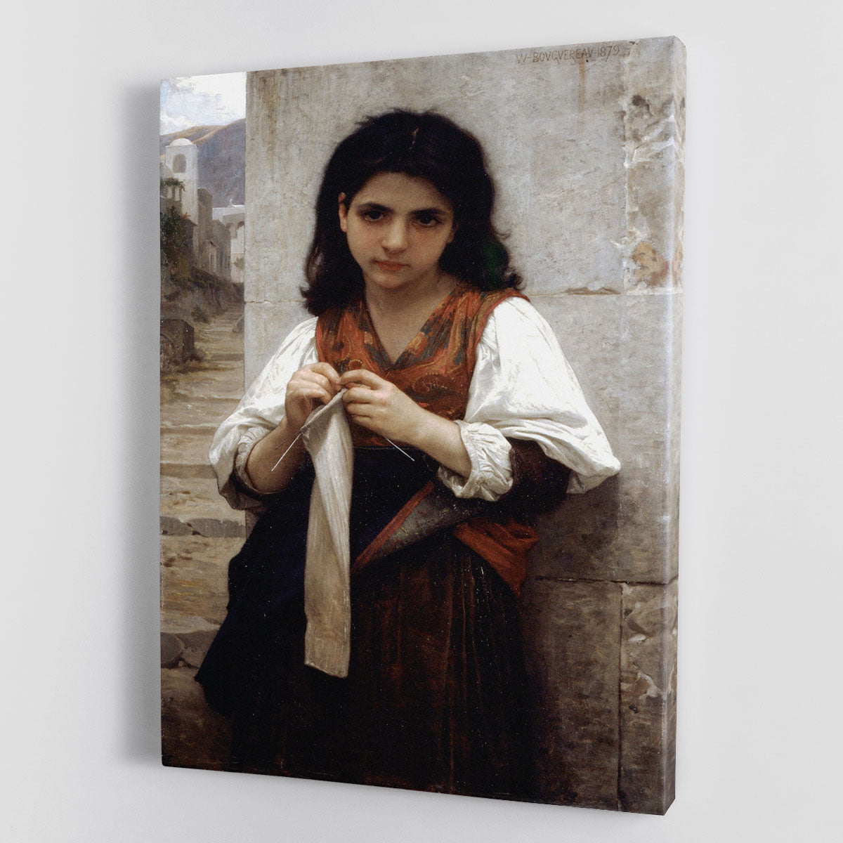 Tricoteuse By Bouguereau Canvas Print or Poster - Canvas Art Rocks - 1