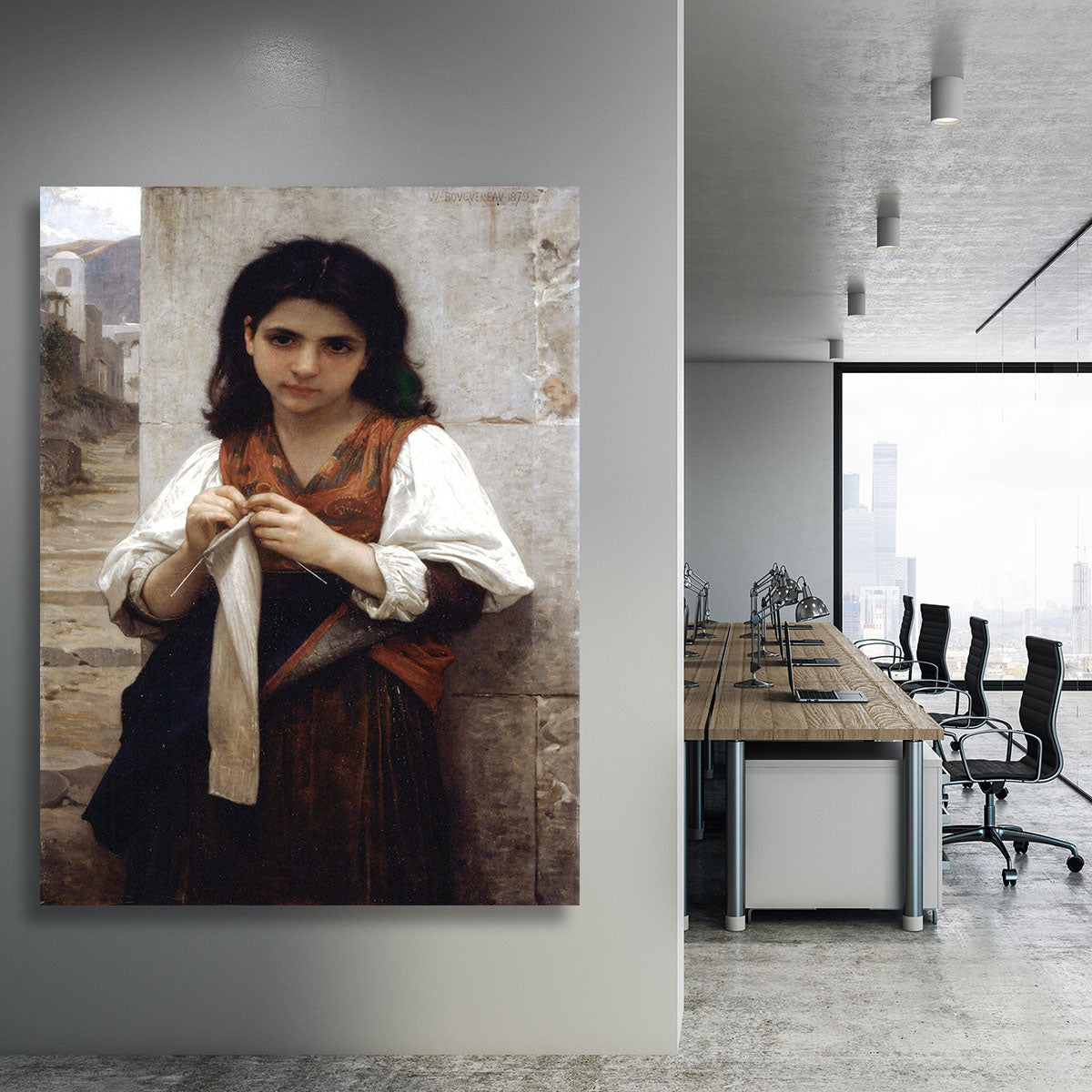 Tricoteuse By Bouguereau Canvas Print or Poster - Canvas Art Rocks - 3