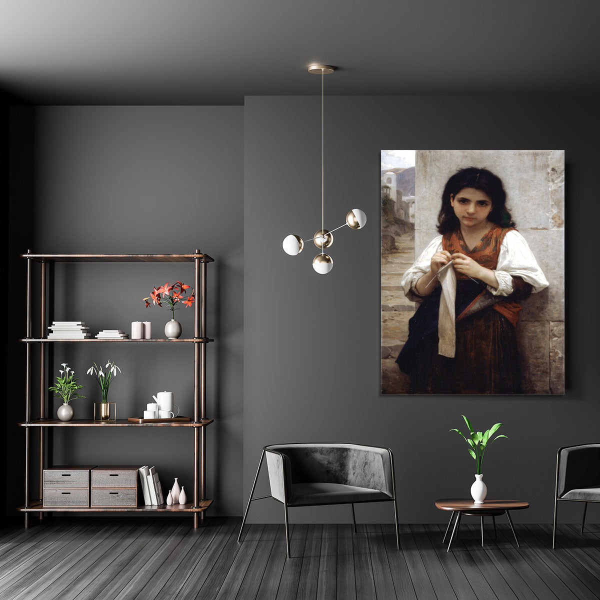 Tricoteuse By Bouguereau Canvas Print or Poster - Canvas Art Rocks - 5