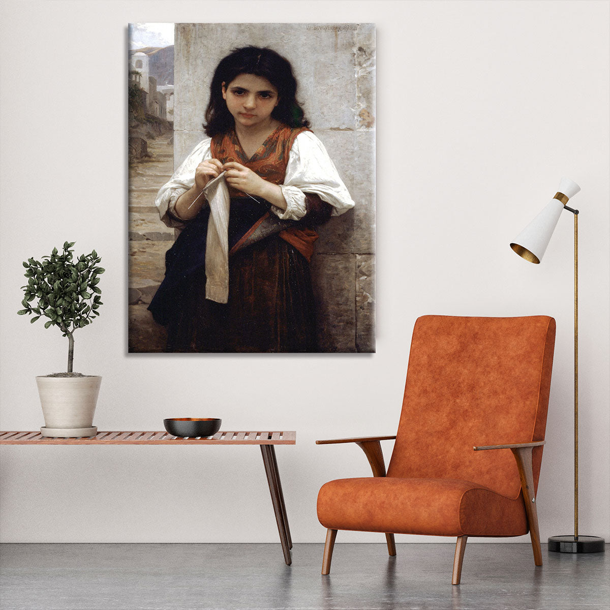 Tricoteuse By Bouguereau Canvas Print or Poster - Canvas Art Rocks - 6