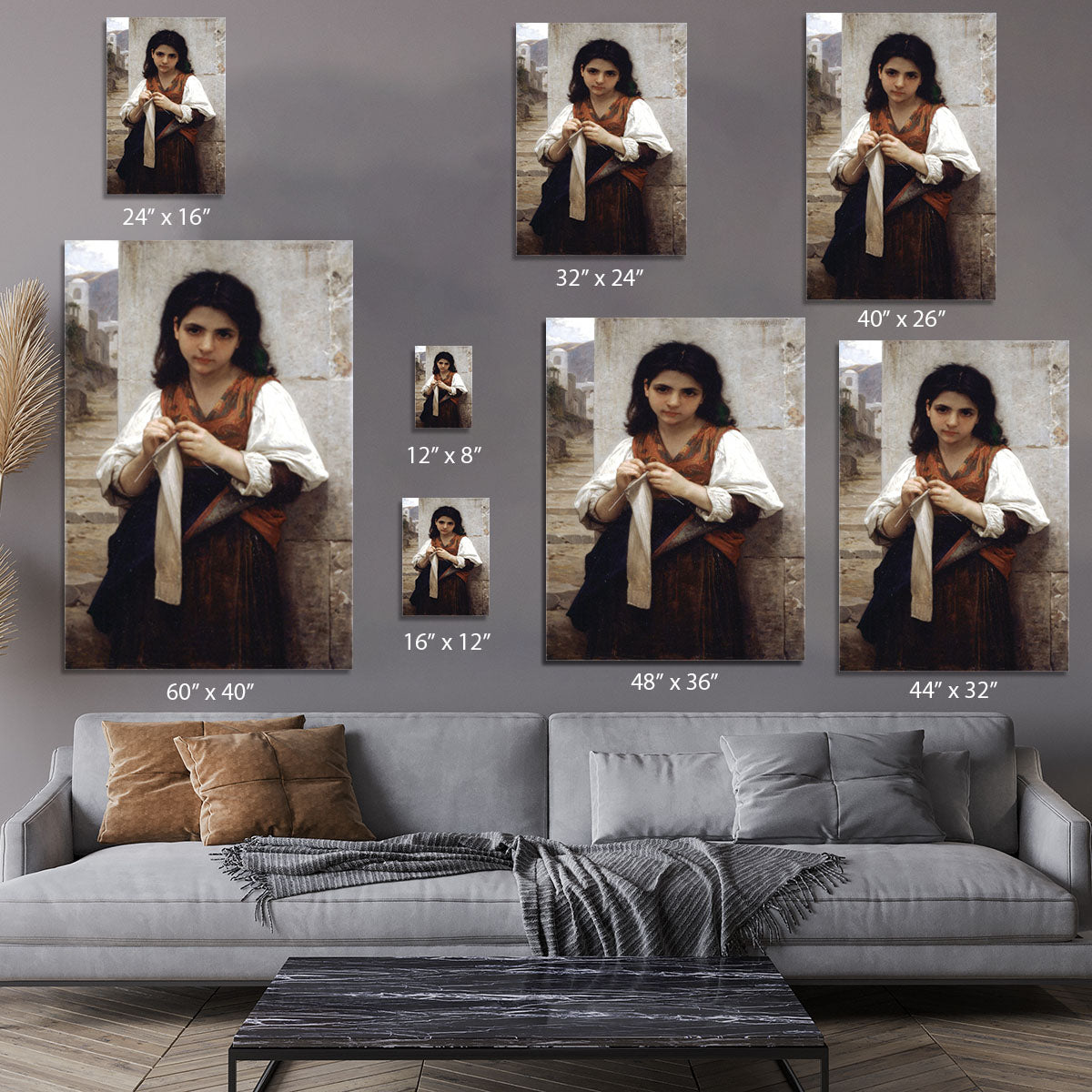 Tricoteuse By Bouguereau Canvas Print or Poster - Canvas Art Rocks - 7