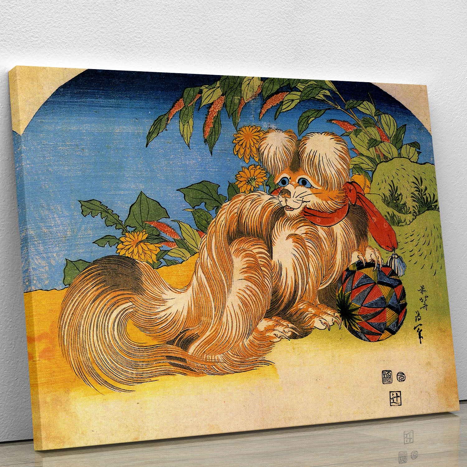 Tschin - the pet dog by Hokusai Canvas Print or Poster - Canvas Art Rocks - 1