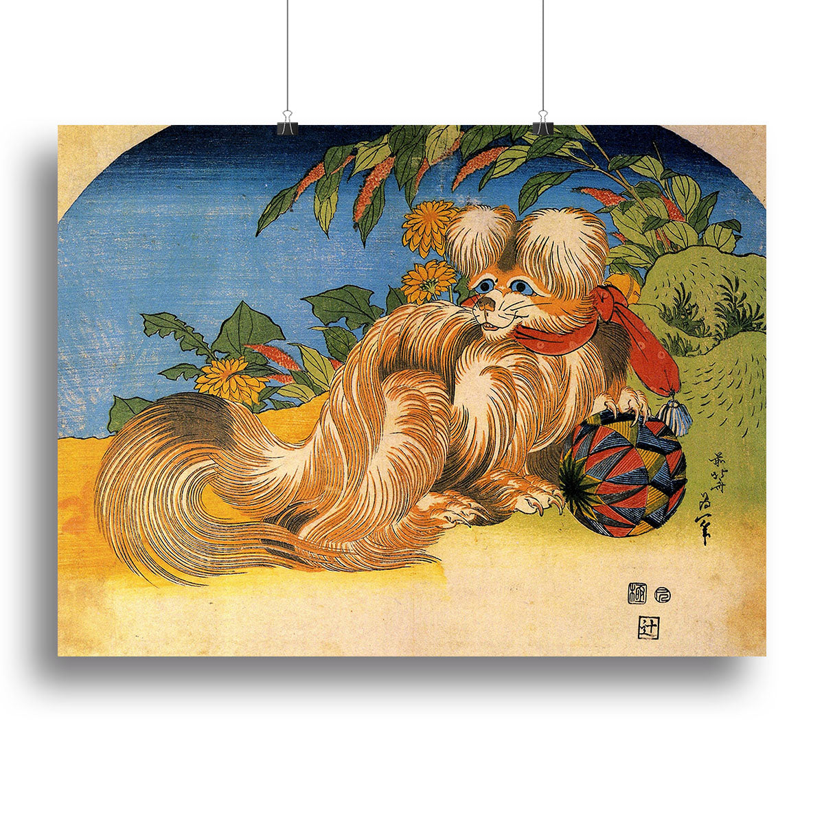 Tschin - the pet dog by Hokusai Canvas Print or Poster - Canvas Art Rocks - 2