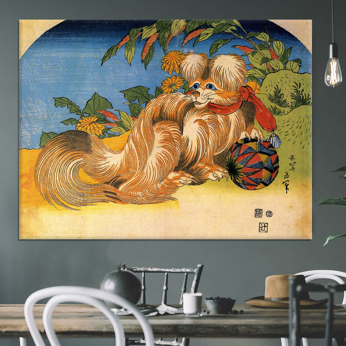 Tschin - the pet dog by Hokusai Canvas Print or Poster - Canvas Art Rocks - 3
