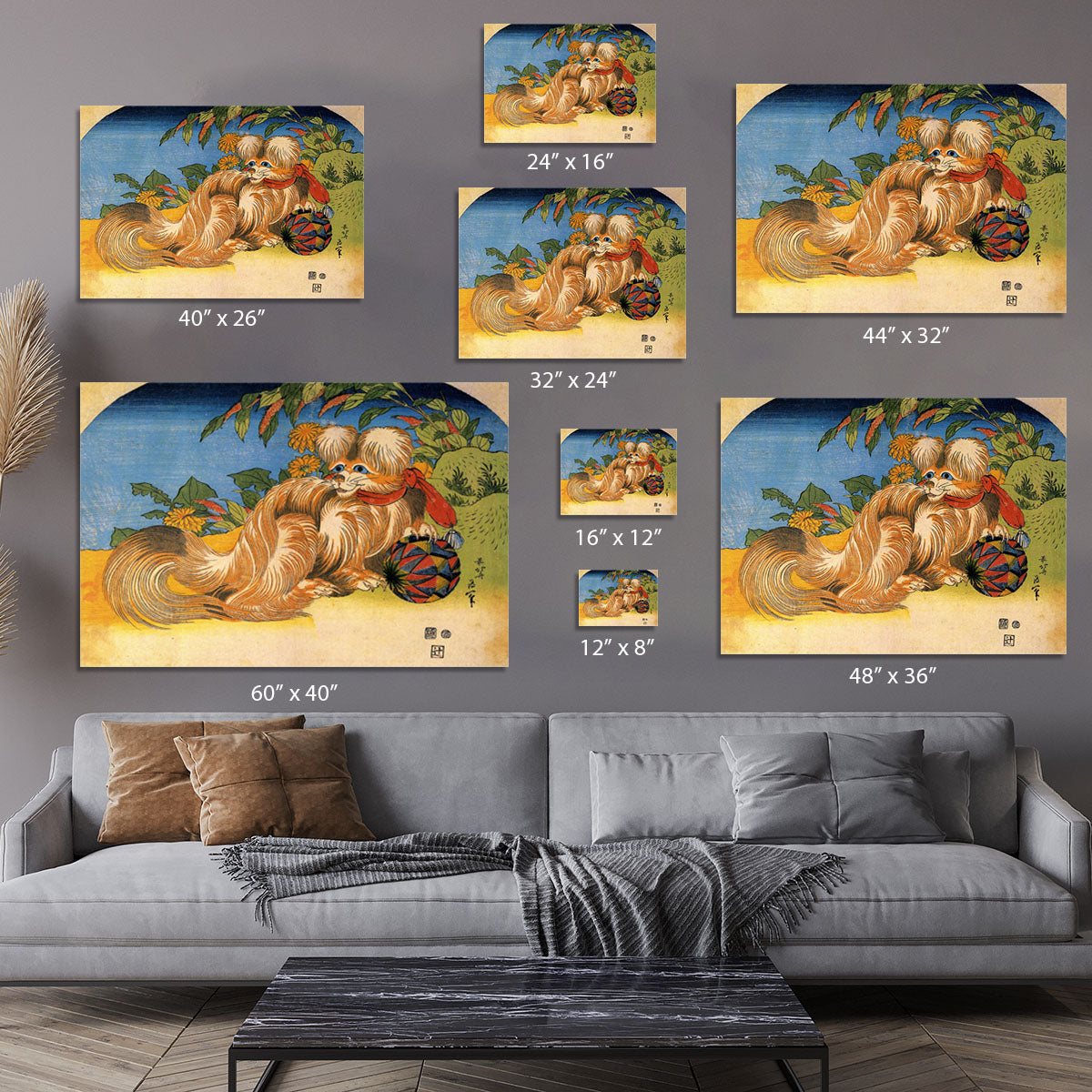 Tschin - the pet dog by Hokusai Canvas Print or Poster - Canvas Art Rocks - 7