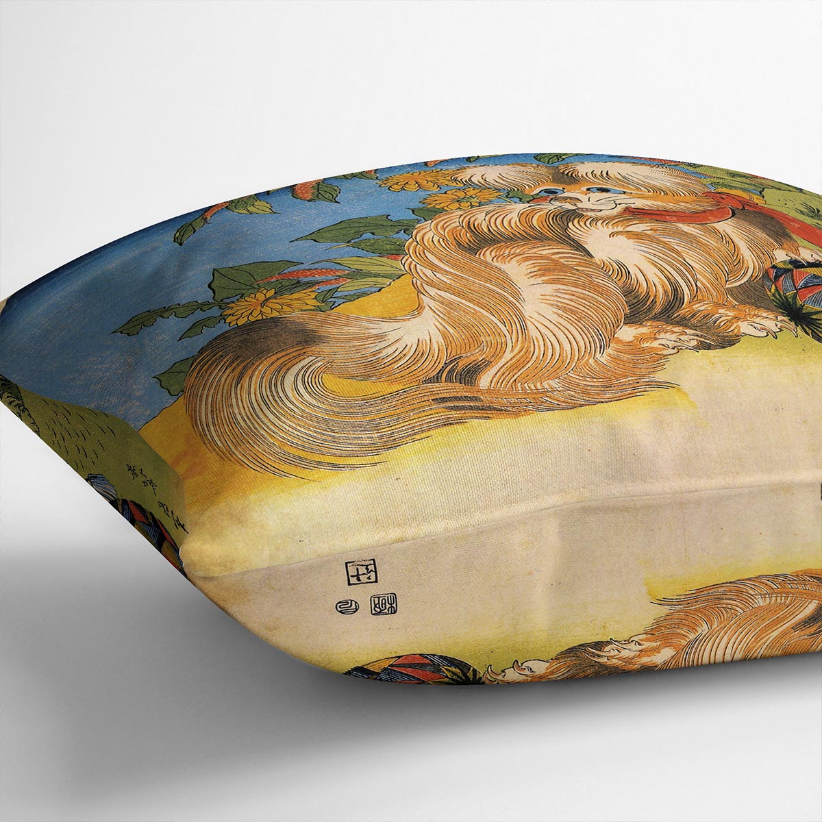 Tschin - the pet dog by Hokusai Cushion