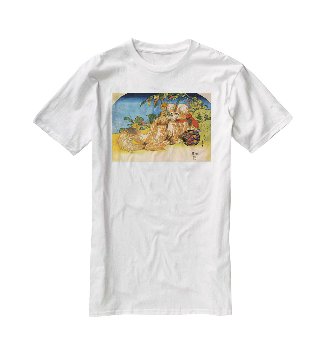 Tschin - the pet dog by Hokusai T-Shirt - Canvas Art Rocks - 5