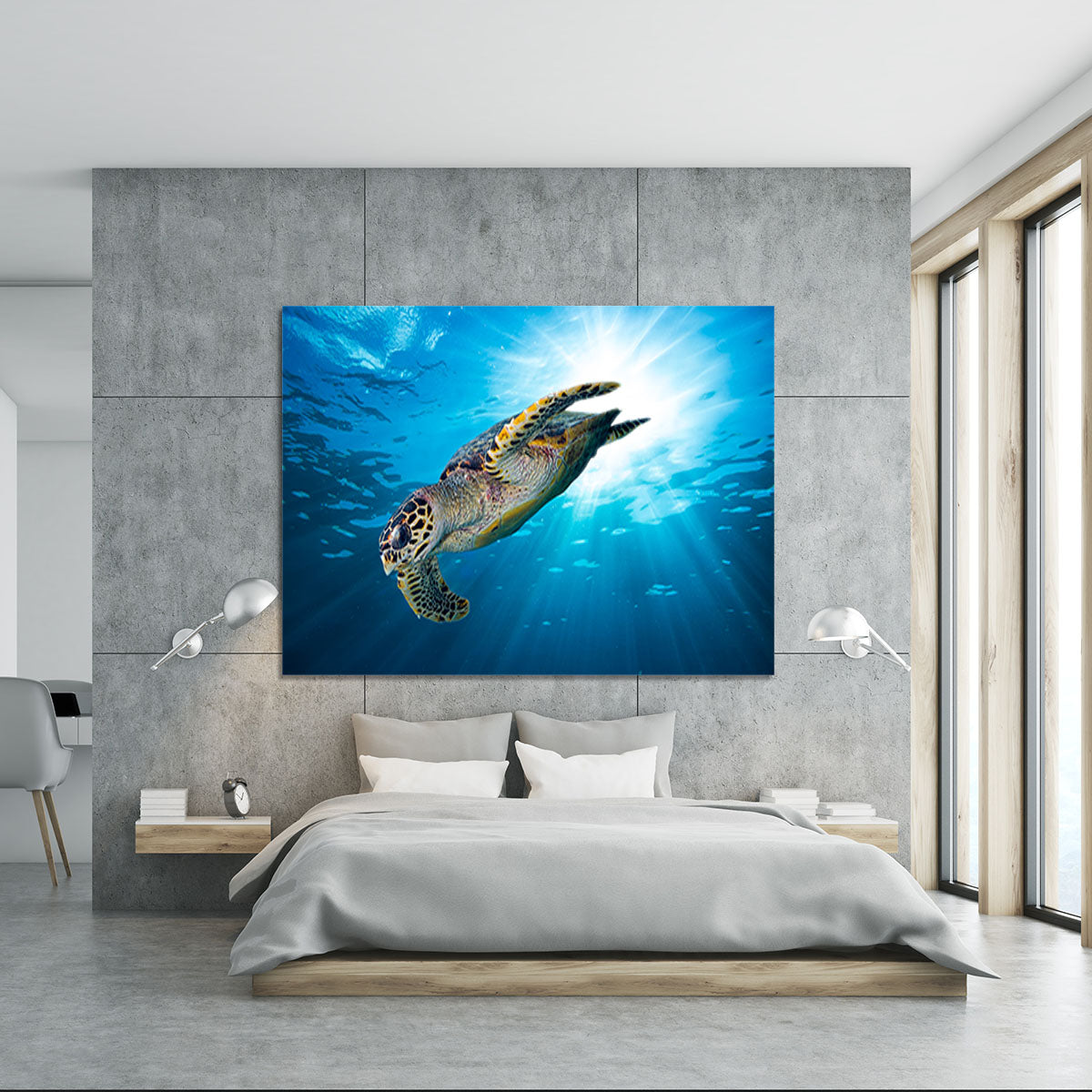 Turtle dive Canvas Print or Poster - Canvas Art Rocks - 5