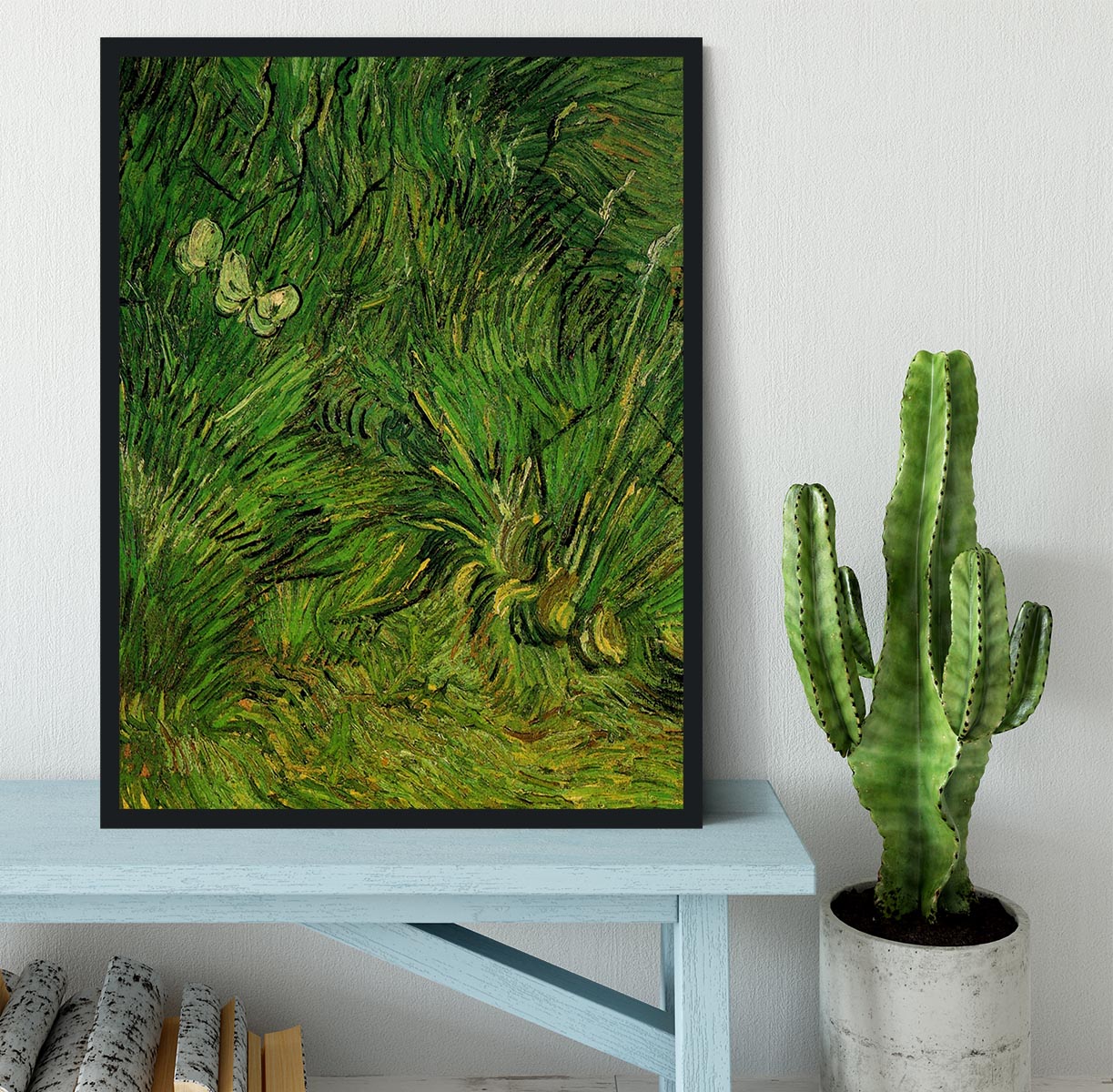 Two White Butterflies by Van Gogh Framed Print - Canvas Art Rocks - 2