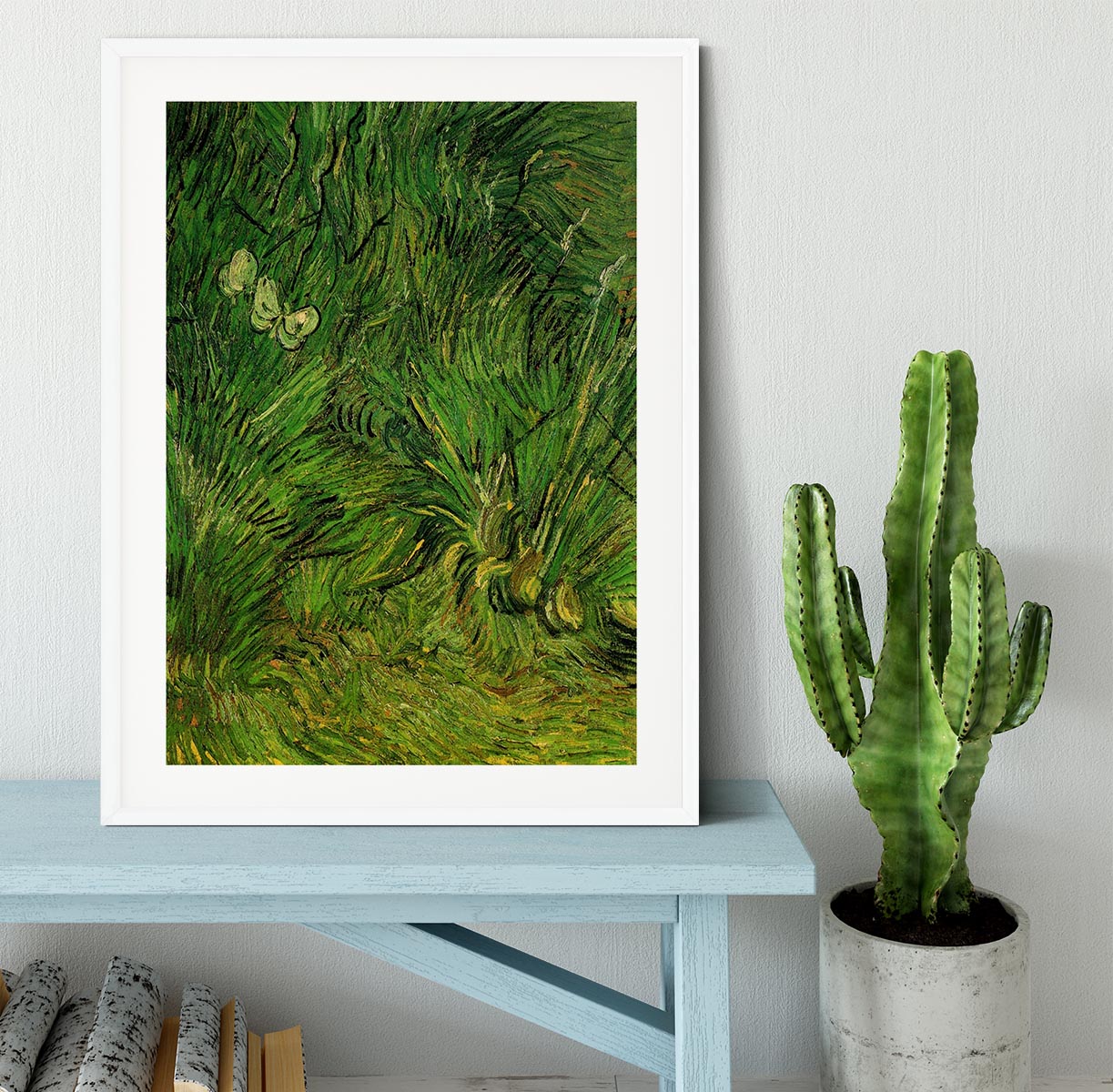 Two White Butterflies by Van Gogh Framed Print - Canvas Art Rocks - 5