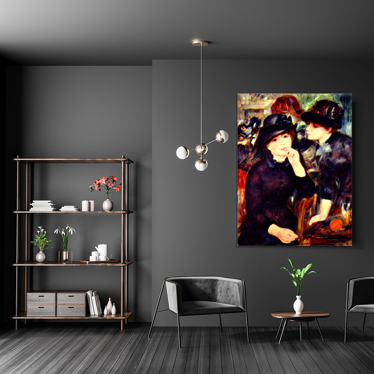 Two girls in black by Renoir Canvas Print or Poster - Canvas Art Rocks - 5