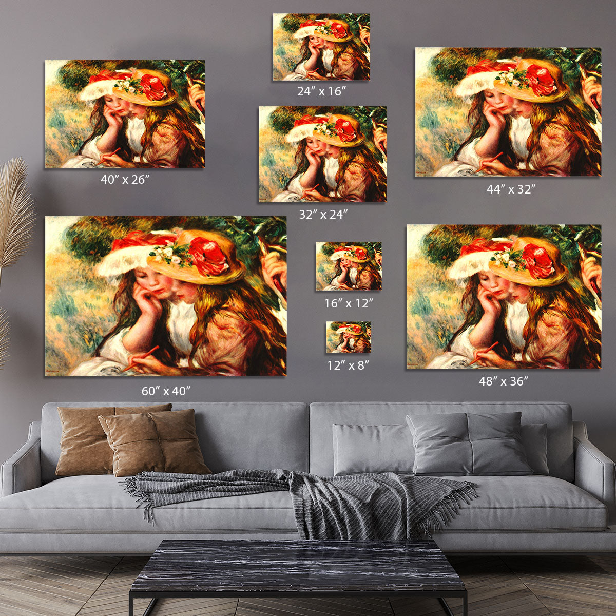 Two reading girls in a garden by Renoir Canvas Print or Poster - Canvas Art Rocks - 7