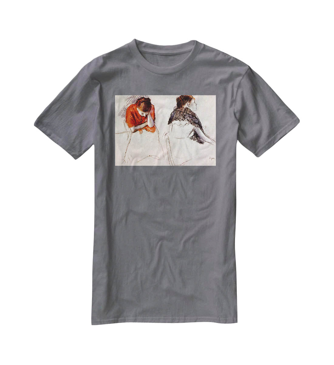 Two women seated by Degas T-Shirt - Canvas Art Rocks - 3