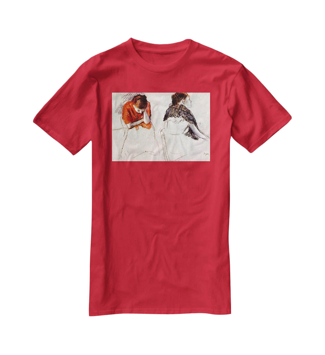 Two women seated by Degas T-Shirt - Canvas Art Rocks - 4