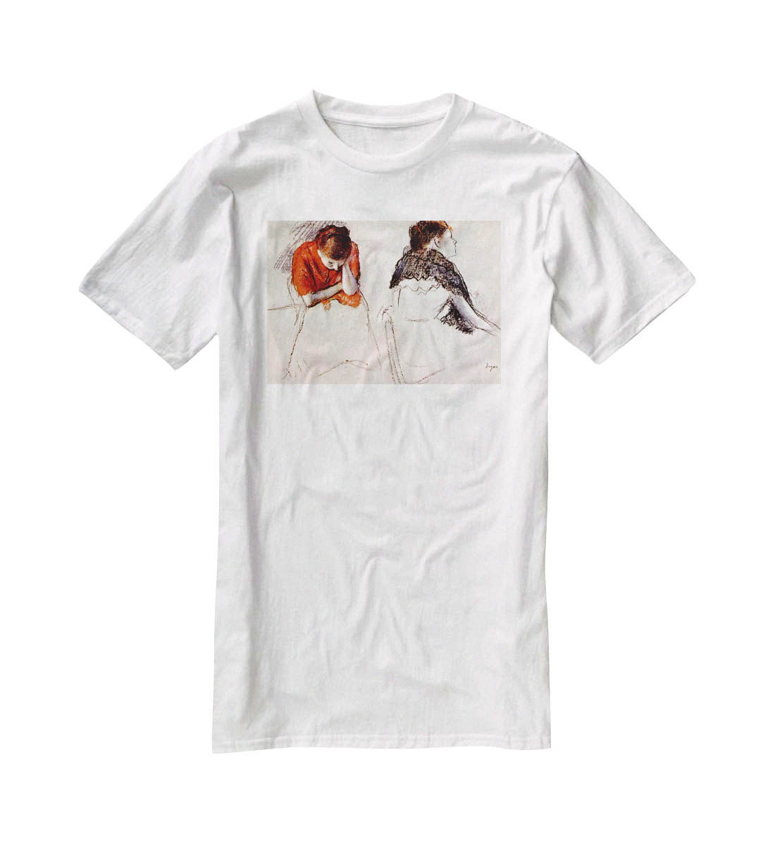 Two women seated by Degas T-Shirt - Canvas Art Rocks - 5