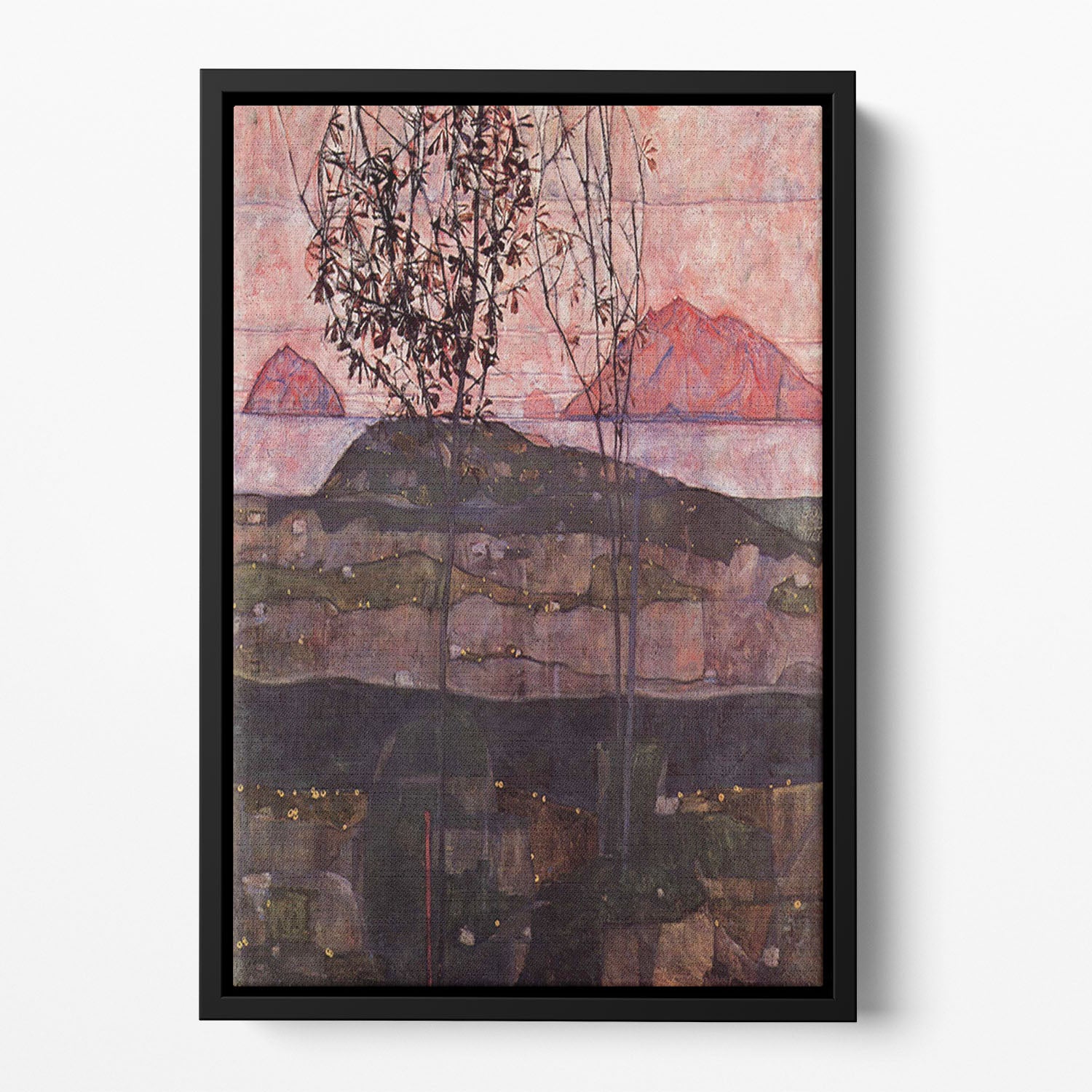 Underground Sun by Egon Schiele Floating Framed Canvas