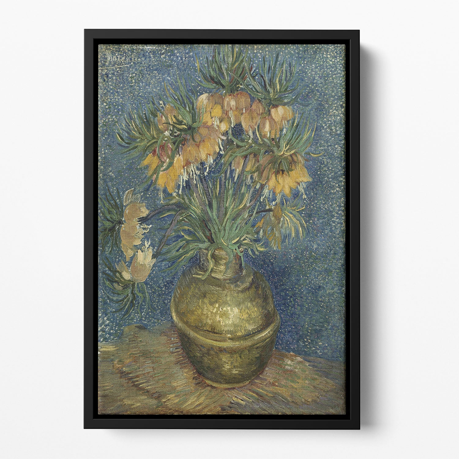 Van Gogh Fritillaries in a Copper Vase Floating Framed Canvas