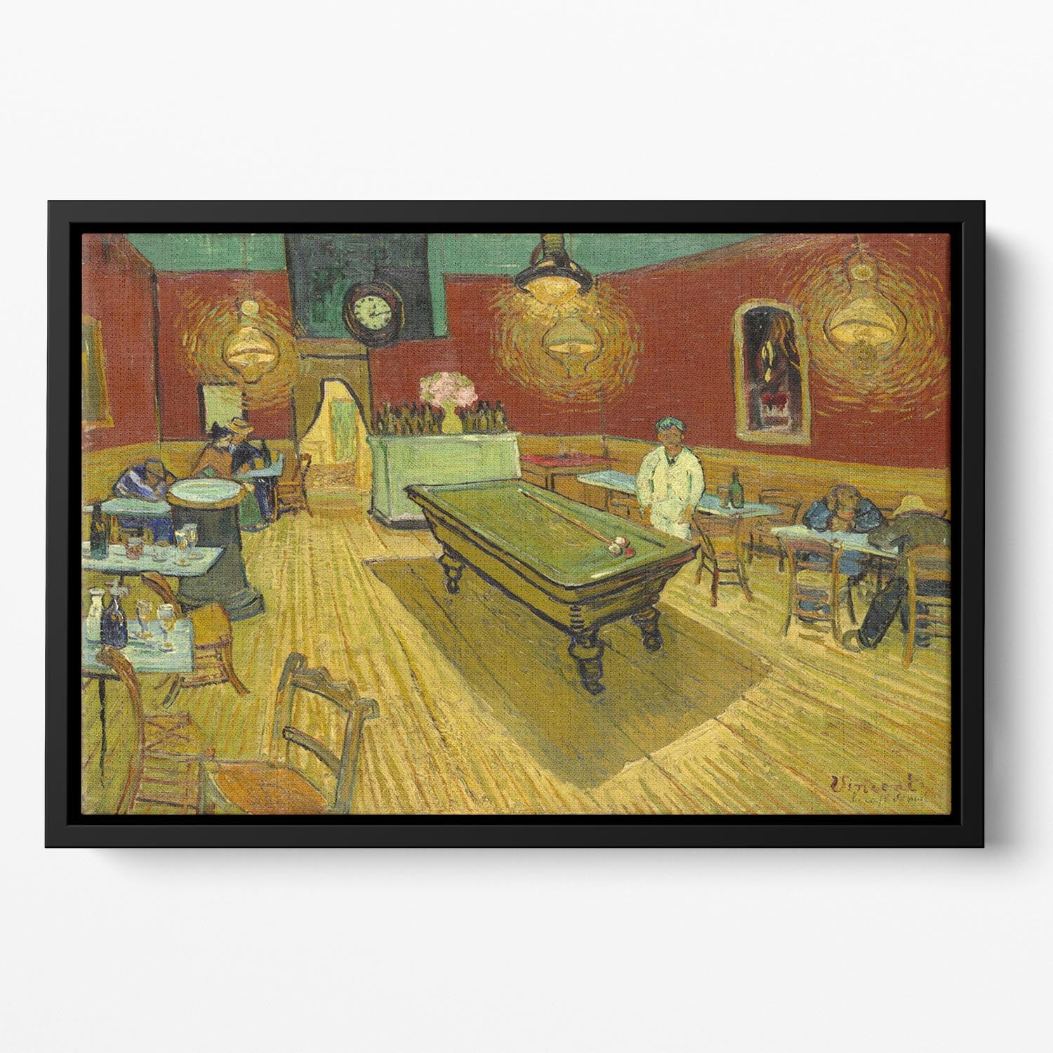 Van Gogh Night Cafe Floating Framed Canvas