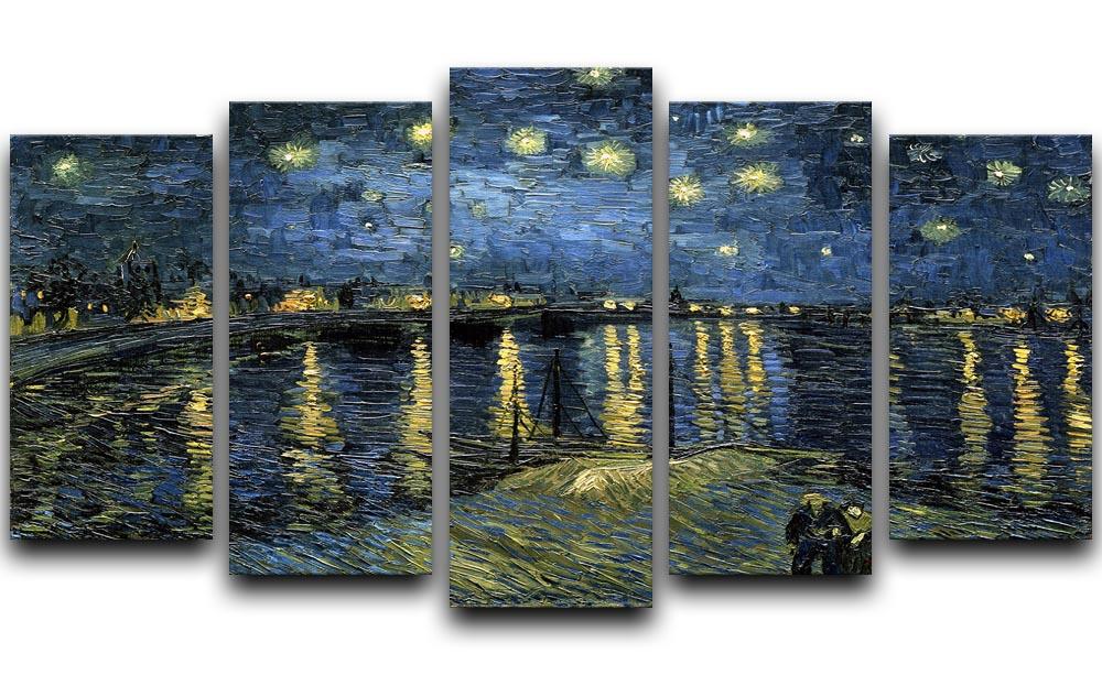 Van Gogh Starry Night over the Rhone 5 Split Panel Canvas - Canvas Art Rocks - 1