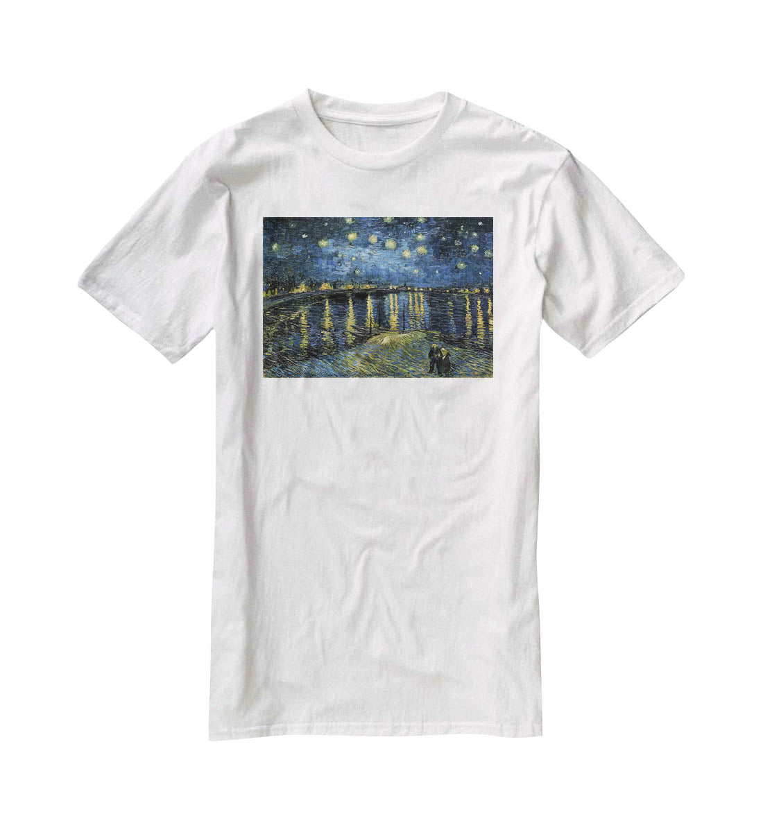 Van Gogh Starry Night over the Rhone T-Shirt - Canvas Art Rocks - 5