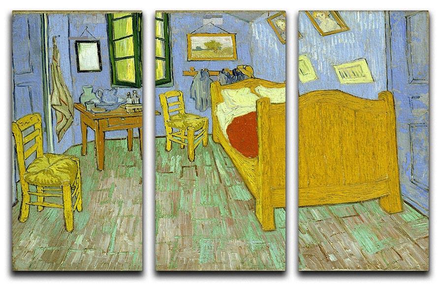 Van Gogh Vincents bedroom 3 Split Panel Canvas Print - Canvas Art Rocks - 4