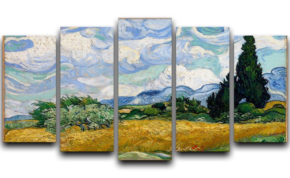 Van Gogh Wheat Field with Cypresses 5 Split Panel Canvas - Canvas Art Rocks - 1