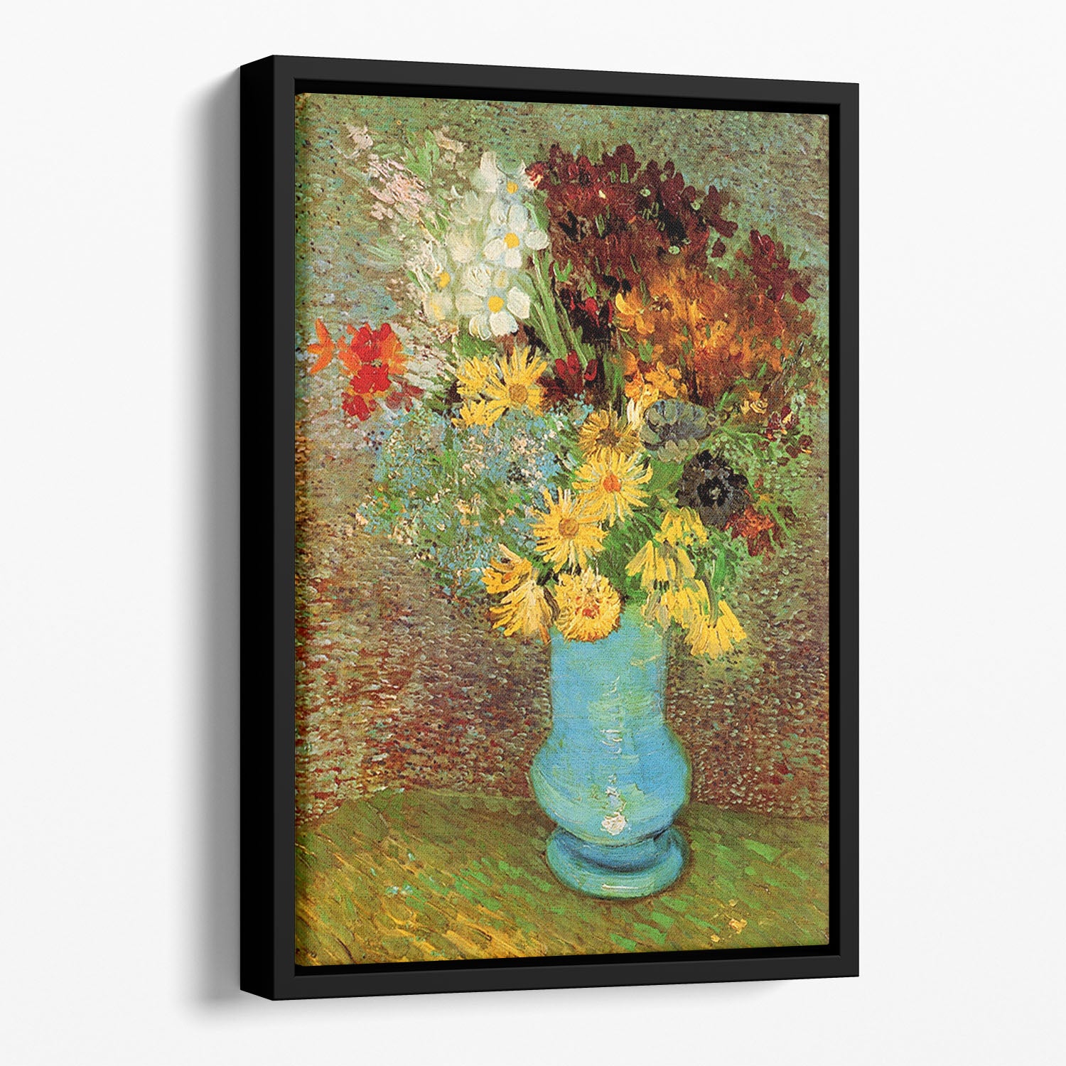 Vase with Daisies and Anemones by Van Gogh Floating Framed Canvas