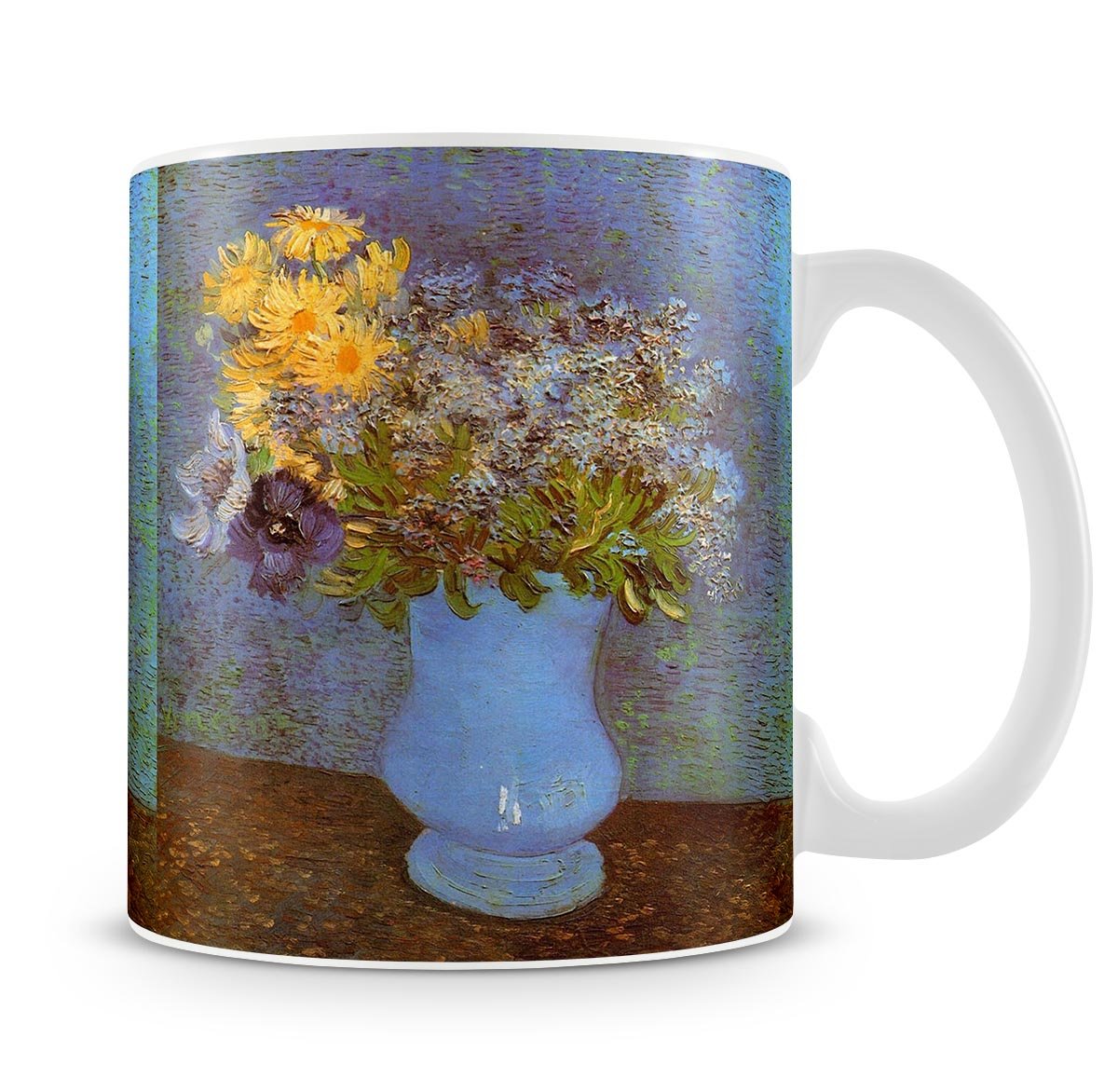 Vase with Lilacs Daisies and Anemones by Van Gogh Mug - Canvas Art Rocks - 4