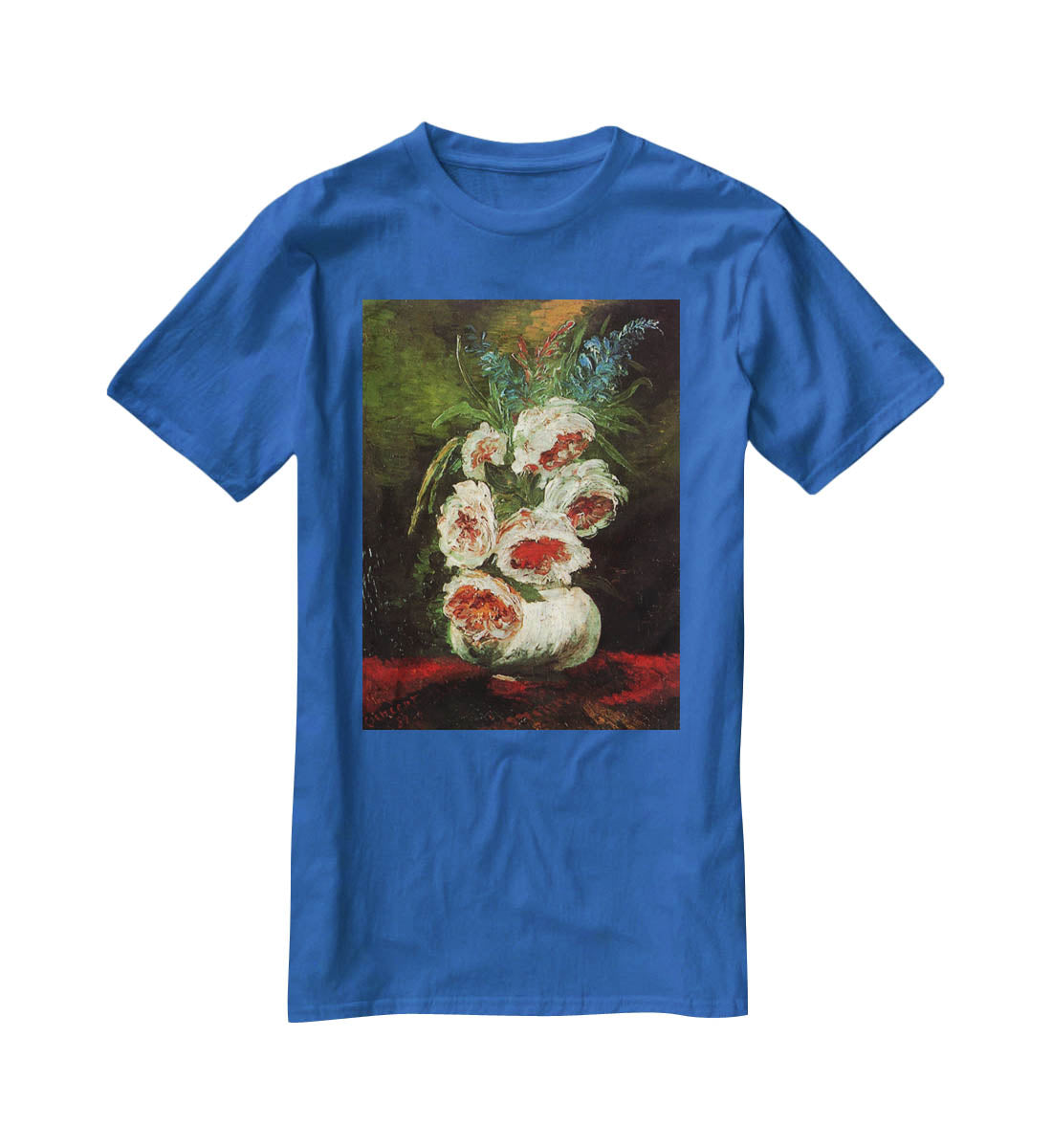 Vase with Peonies by Van Gogh T-Shirt - Canvas Art Rocks - 2
