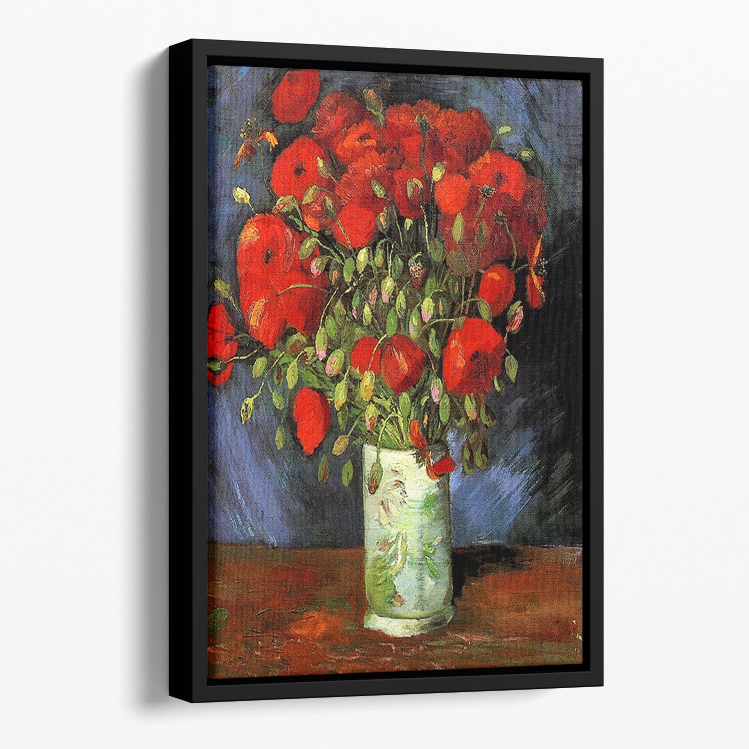Vase with Red Poppies by Van Gogh Floating Framed Canvas