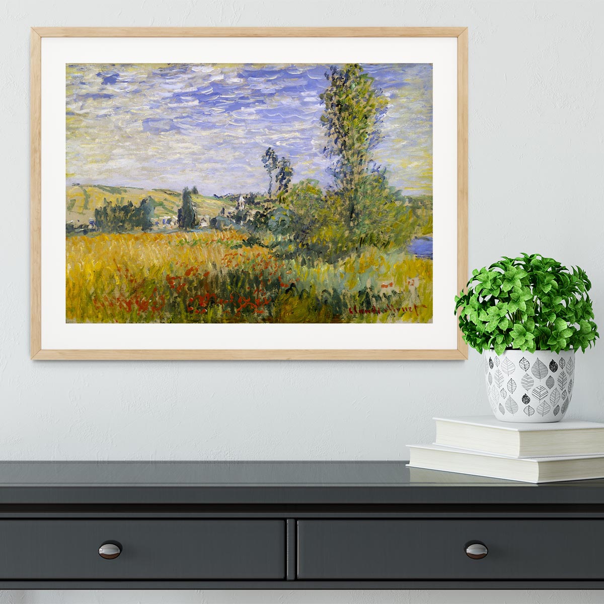 Vethueil by monet Framed Print - Canvas Art Rocks - 3
