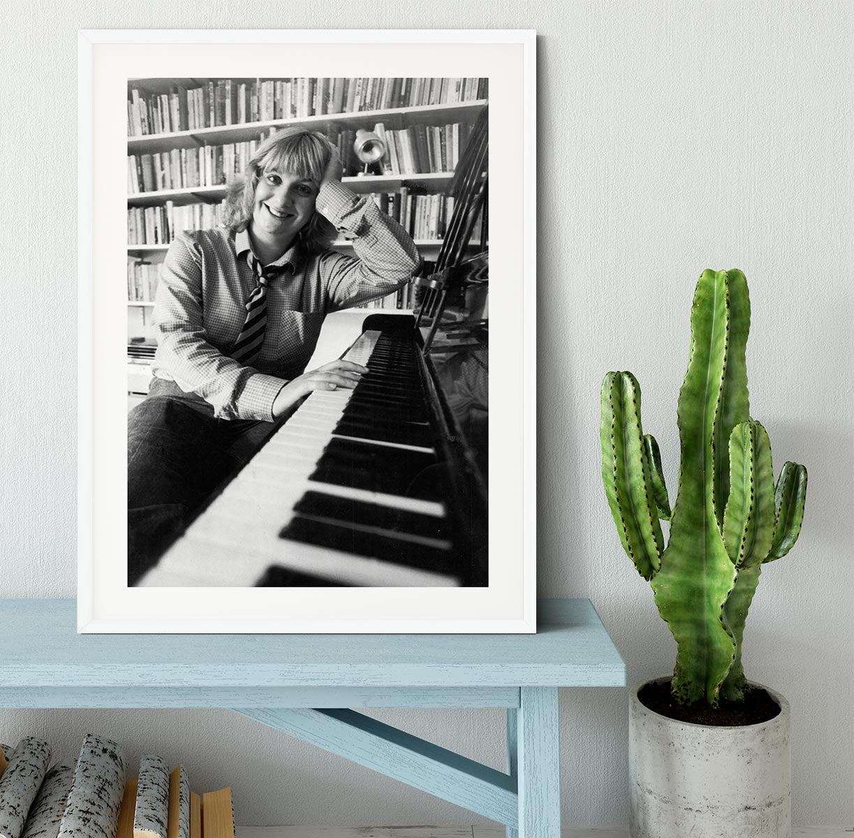 Victoria Wood at the piano Framed Print - Canvas Art Rocks - 5