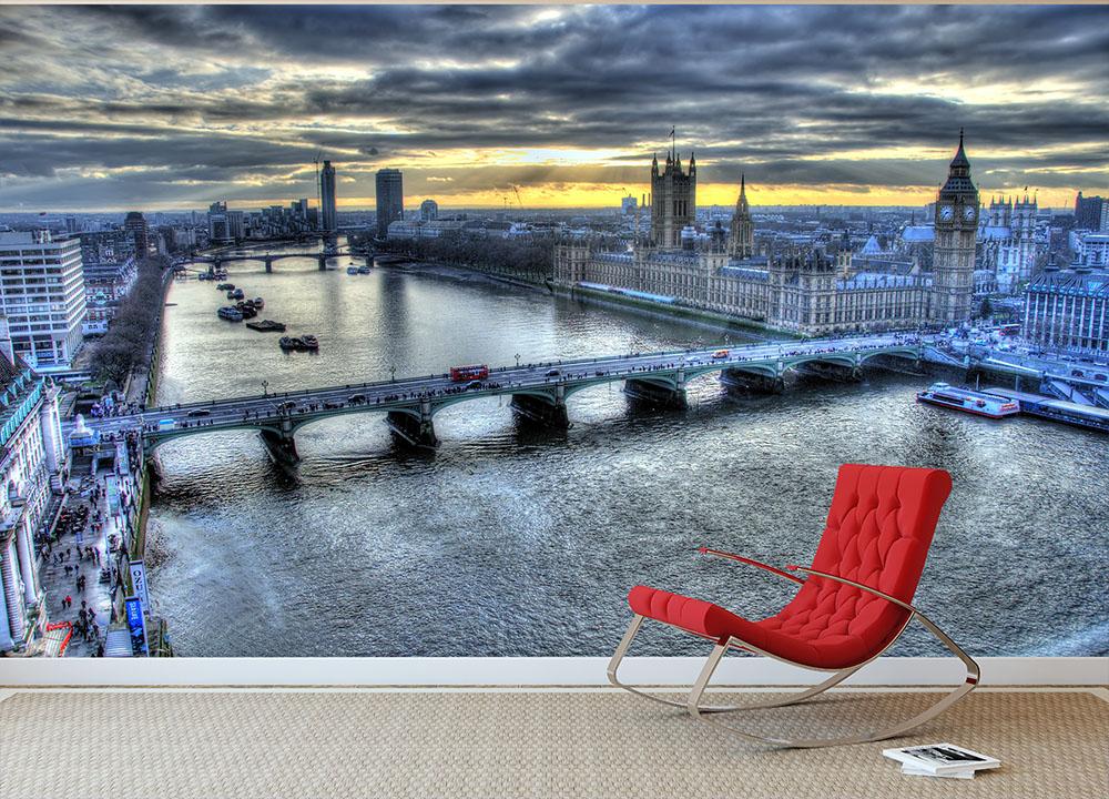 View from London Eye Wall Mural Wallpaper - Canvas Art Rocks - 2