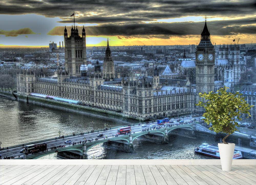 View from London Eye featuring Big Ben Wall Mural Wallpaper - Canvas Art Rocks - 4