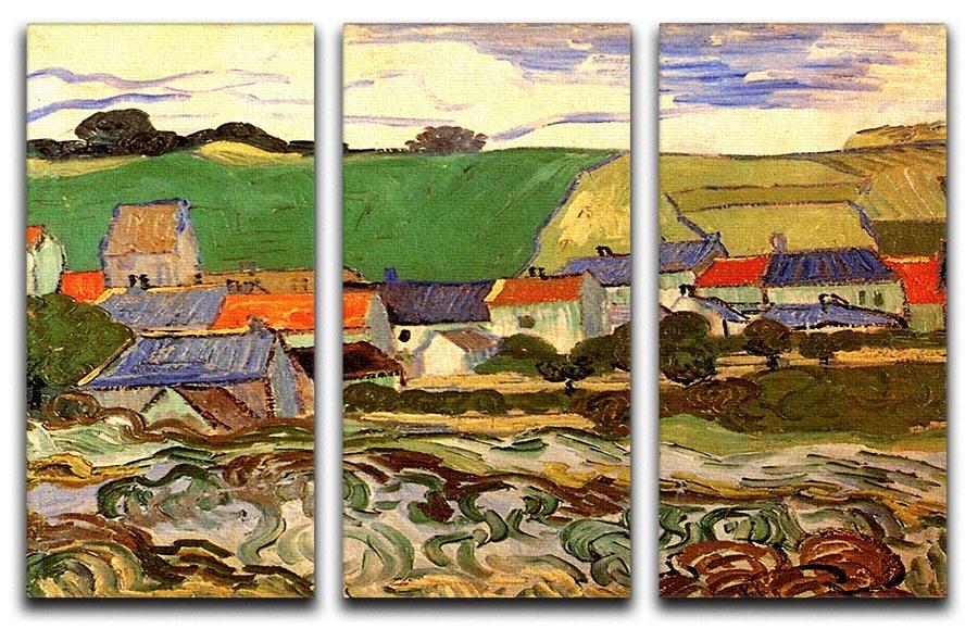 View of Auvers by Van Gogh 3 Split Panel Canvas Print - Canvas Art Rocks - 4