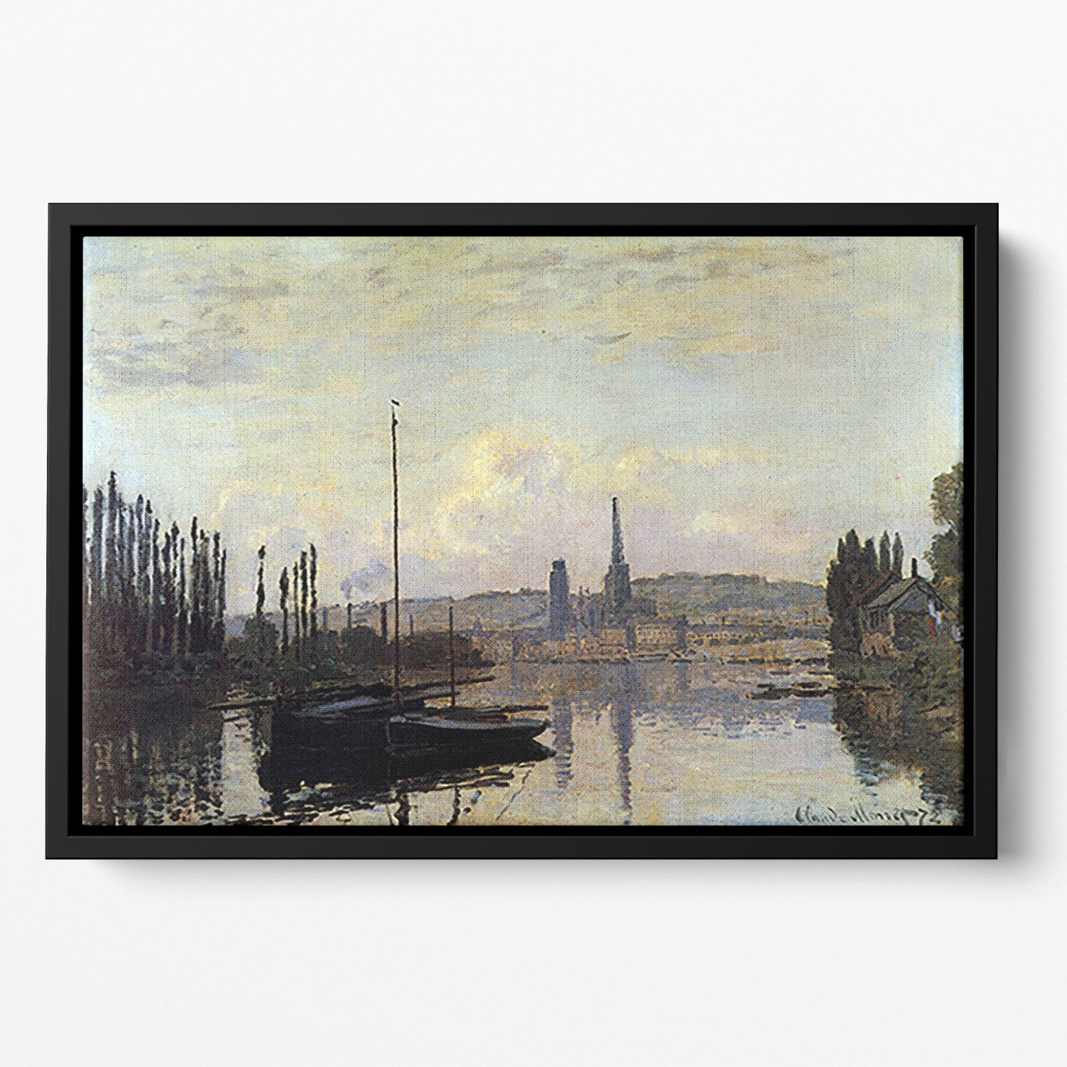 View of Rouen by Monet Floating Framed Canvas