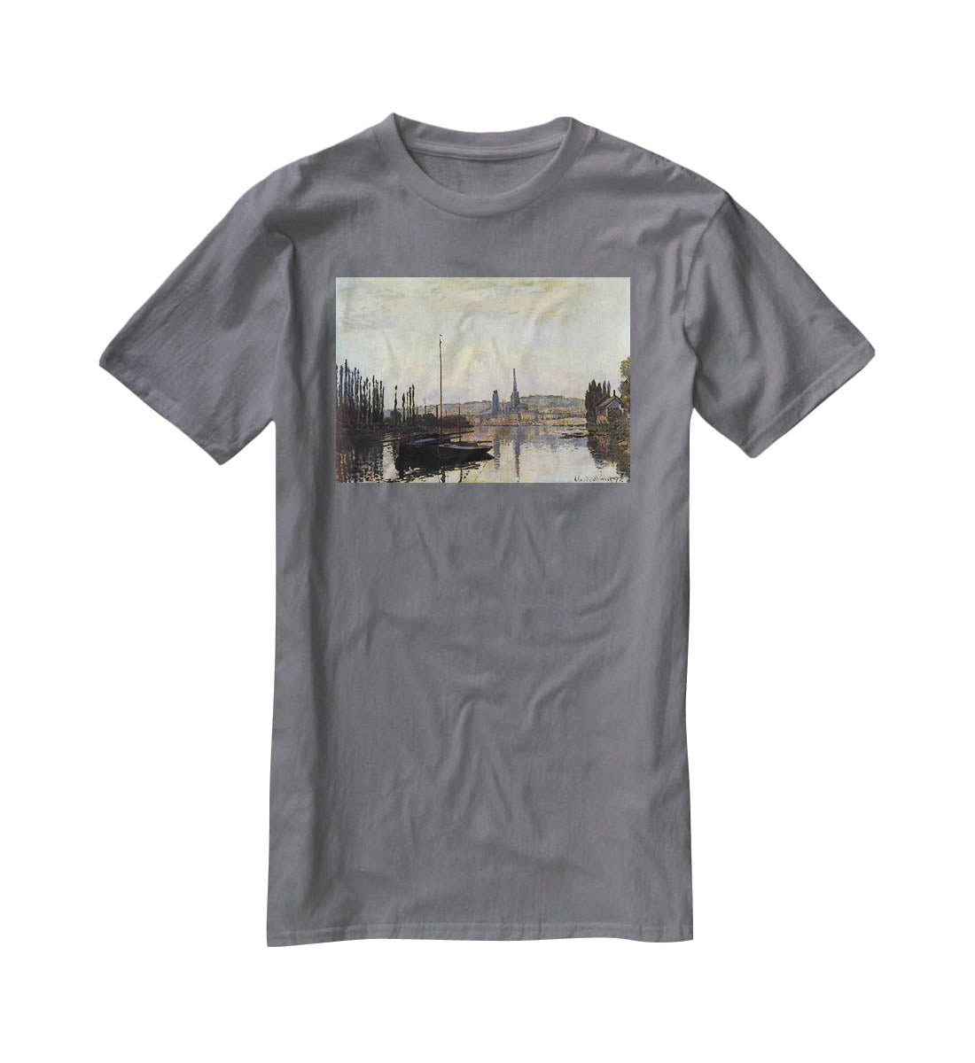 View of Rouen by Monet T-Shirt - Canvas Art Rocks - 3