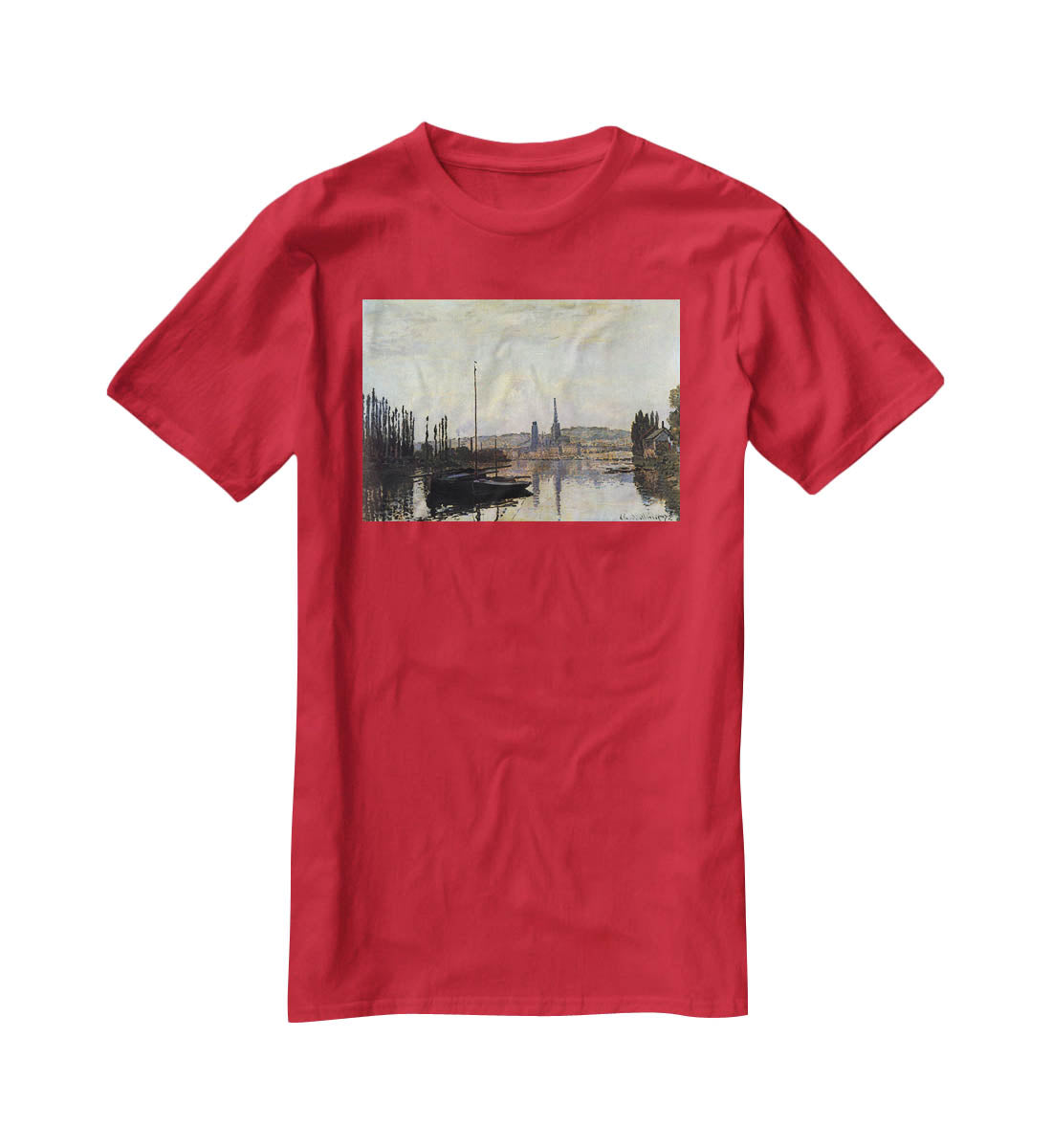 View of Rouen by Monet T-Shirt - Canvas Art Rocks - 4