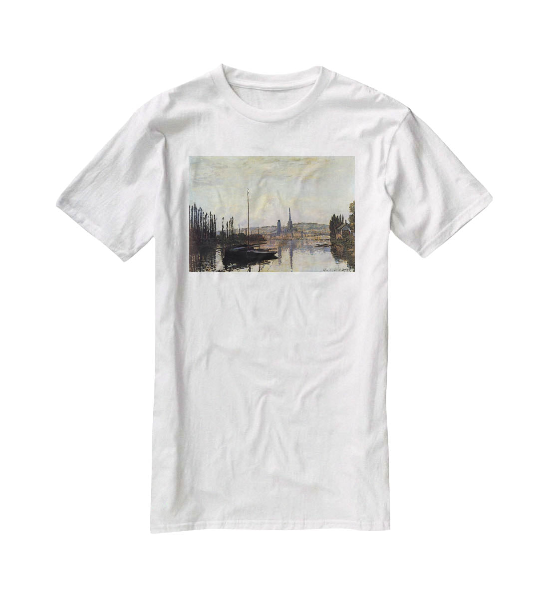View of Rouen by Monet T-Shirt - Canvas Art Rocks - 5