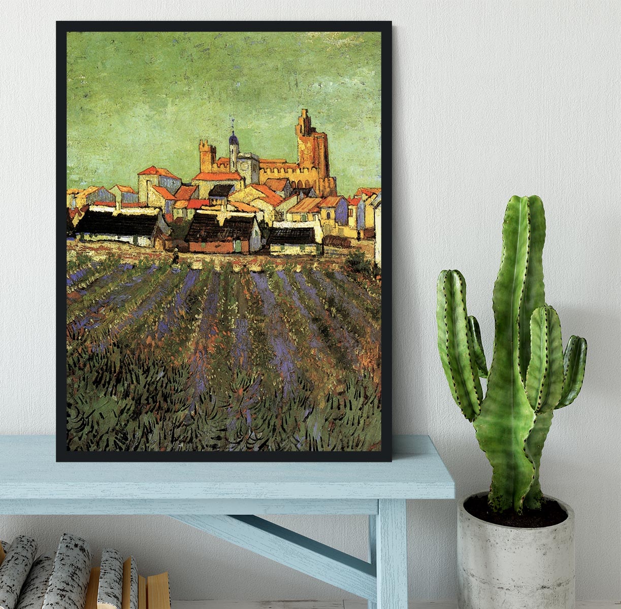 View of Saintes-Maries by Van Gogh Framed Print - Canvas Art Rocks - 2
